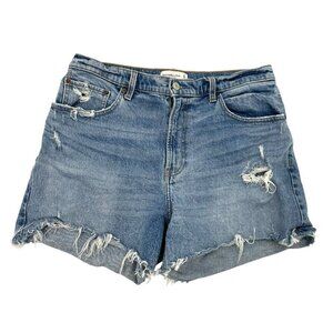 Abercrombie & Fitch Blue Distressed Denim Shorts
